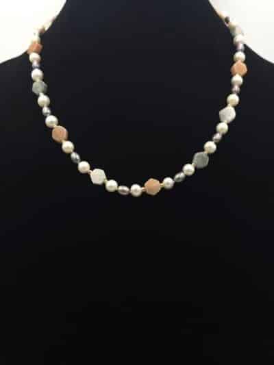 semiprecious and pearl necklace