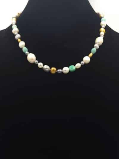 amazonite and pearl necklace